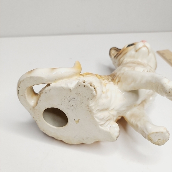 VINTAGE LEFTON BROWN TABBY Cat Figurine Large 7.25 inches circa 1960 flawed - Picture 11 of 11